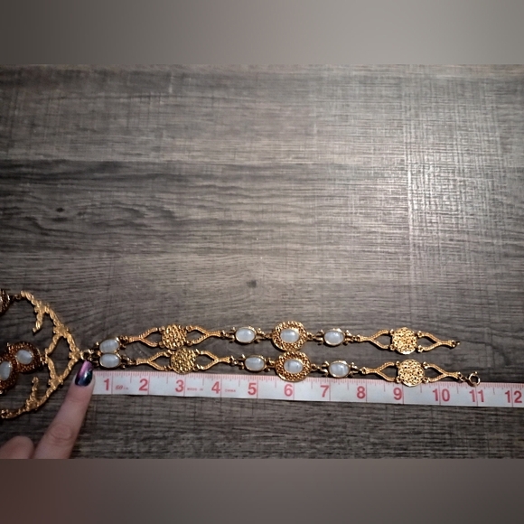 Vintage Gold Tone Statement Necklace - Picture 8 of 12